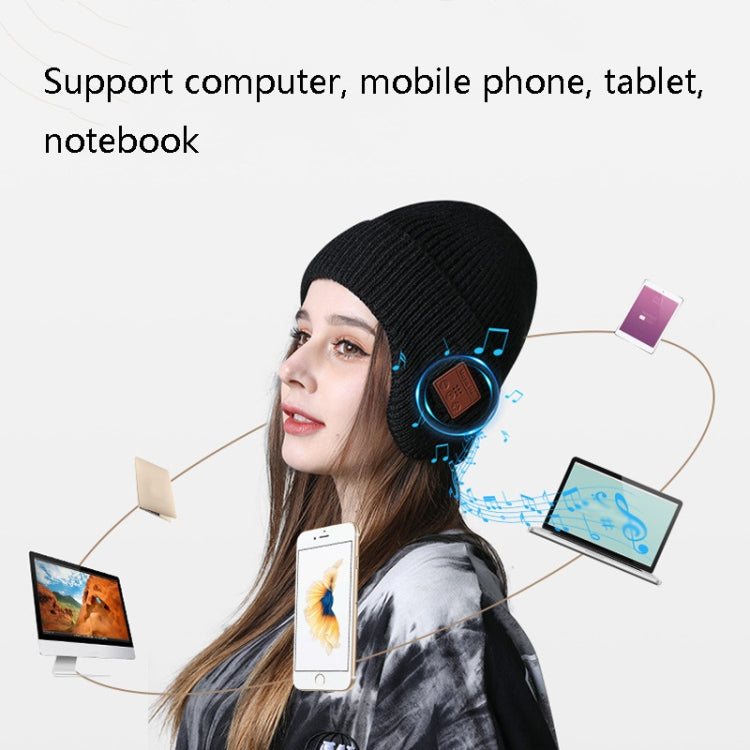 TR Ear-Covered Bluetooth Music Hat 5.0 Binaural Stereo Headphone Cap(Dark Gray) by buy2fix