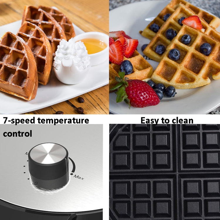 1000W Waffle Maker Breakfast Bread Maker Sandwich Maker Temperature Adjustable Electric Baking Pan(EU Plug) - Bulit-in Ovens & Accessories by buy2fix | Online Shopping UK | buy2fix