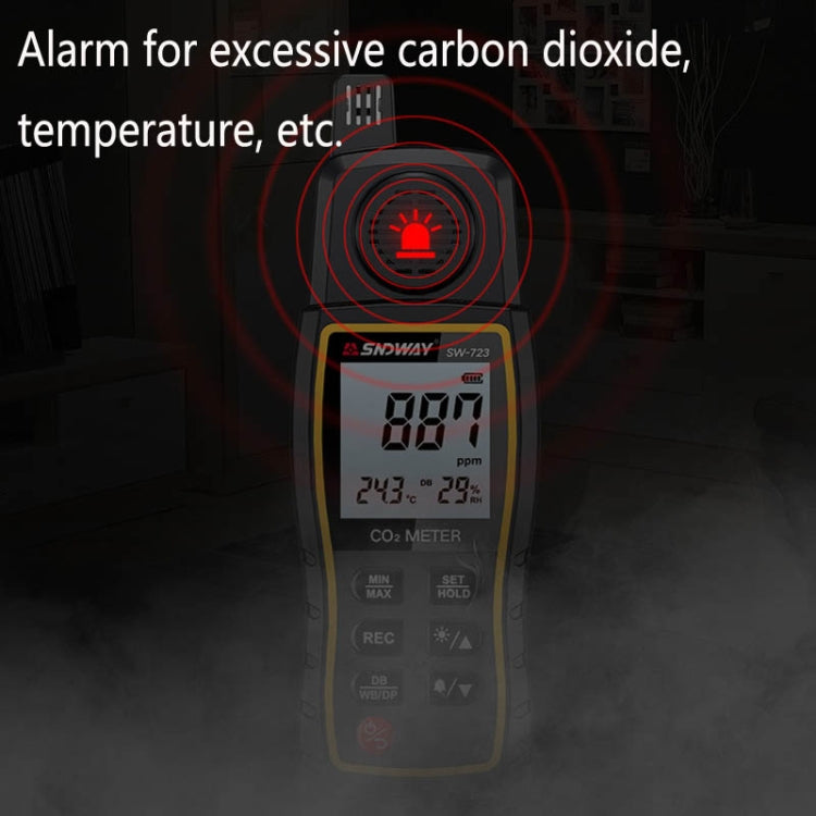 SNDWAY SW723 High-Precision Carbon Dioxide Detector Air Carbon Dioxide Concentration Monitor(SW723) - Smoke Gas Detector by buy2fix | Online Shopping UK | buy2fix