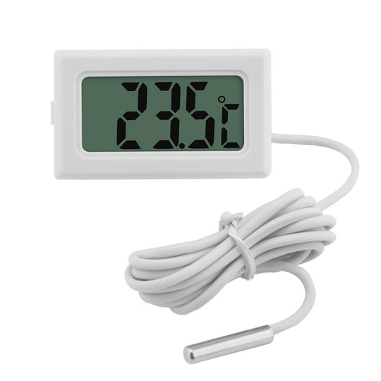 Fish Tank Digital Thermometer Waterproof Probe Electronic Measuring Thermometer, Line Length:  1m (White)