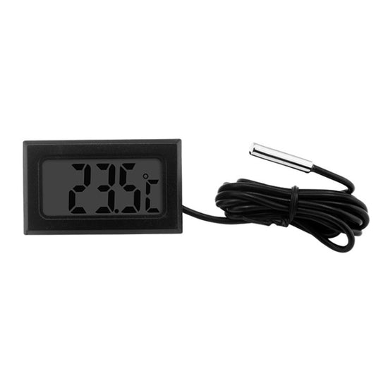 Fish Tank Digital Thermometer Waterproof Probe Electronic Measuring Thermometer, Line Length: 2m (Black)