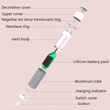 EP205 Portable Air Purifier Negative Ion Necklace Hanging Collar Purifier(Silver) - Air Purifiers & Accessories by buy2fix | Online Shopping UK | buy2fix
