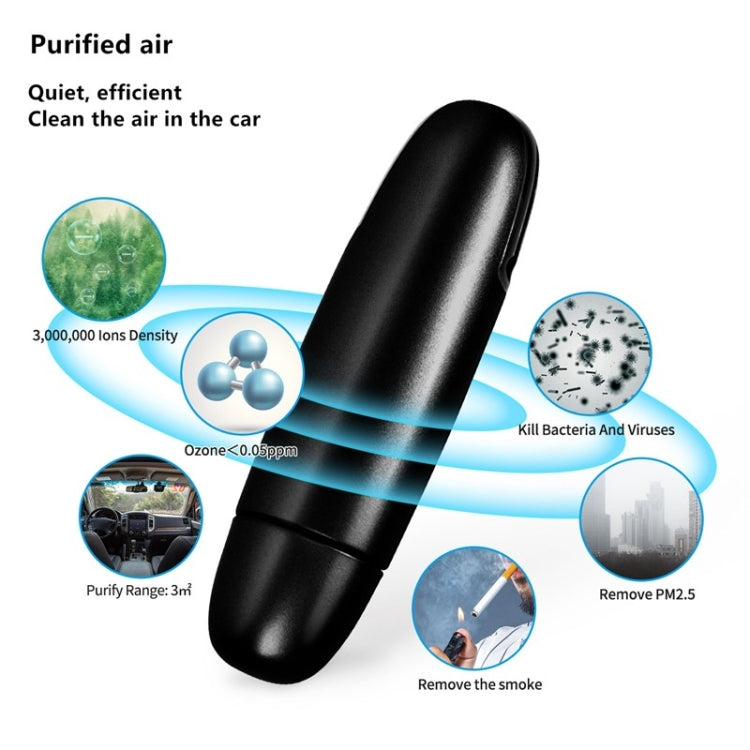 EP204 Portable USB Car Negative Ion Air Purifier(Black) - Air Purifier by buy2fix | Online Shopping UK | buy2fix