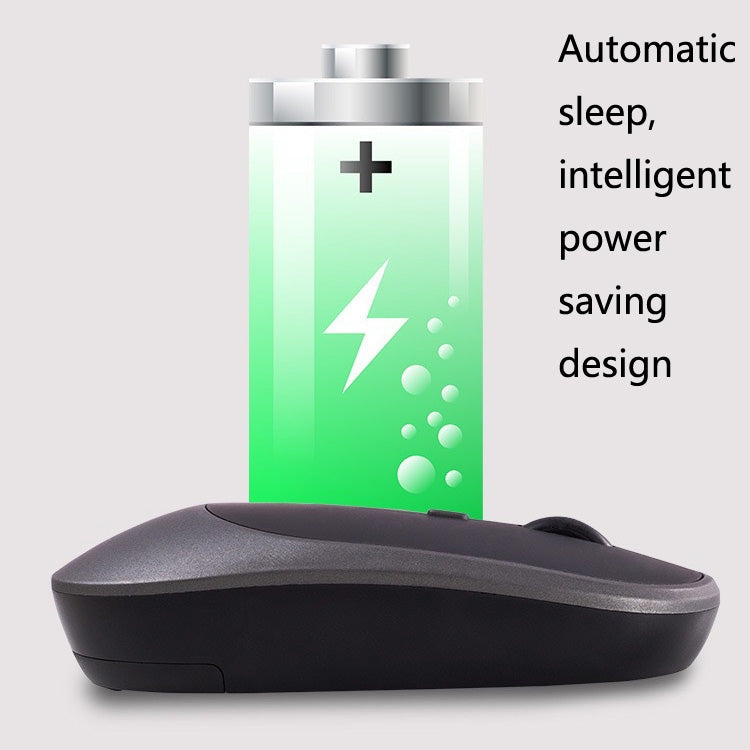 M030 4 Keys 1600DPI Laptop Office Mute Mouse, Style: Double Mode (Gray) by buy2fix