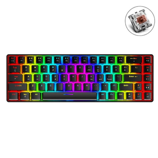 Clavier de jeu mécanique T8 à 68 touches, clavier filaire rétroéclairé RVB, longueur du câble : 1,6 m (arbre à thé noir)
