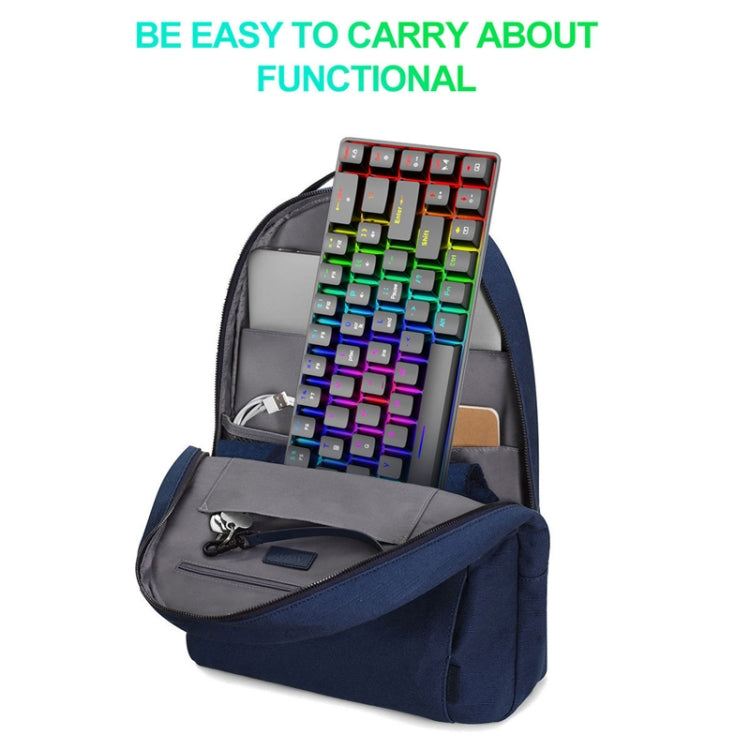 T8 68 Keys Mechanical Gaming Keyboard RGB Backlit Wired Keyboard, Cable Length:1.6m(Black Green Shaft) by buy2fix