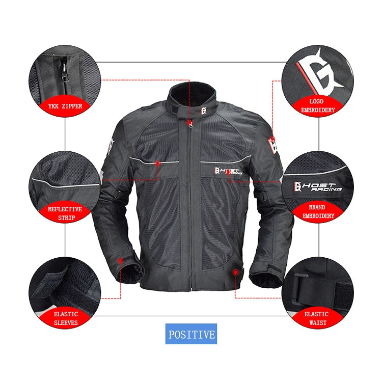 GHOST RACING GR-Y05 Motorcycle Cycling Cloth Men Knight Racing Jacket Keep Warm Anti-Fall Locomotive Off-Road Suit, Size: M(Black) - Protective Gear by GHOST RACING | Online Shopping UK | buy2fix