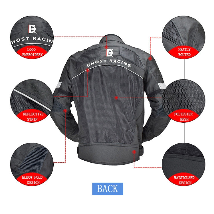 GHOST RACING GR-Y05 Motorcycle Cycling Cloth Men Knight Racing Jacket Keep Warm Anti-Fall Locomotive Off-Road Suit, Size: M(Black) - Protective Gear by GHOST RACING | Online Shopping UK | buy2fix