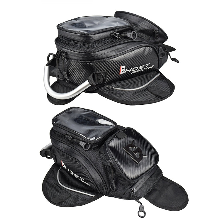 GHOST RACING GR-YXB08 Motorcycle Bag Touch Navigation Fuel Tank Package Dust Waist Bag(With Magnet (Black)) - Bags & Luggages by GHOST RACING | Online Shopping UK | buy2fix