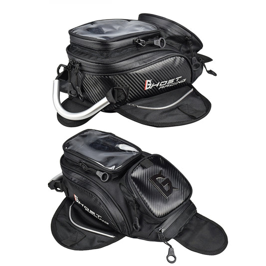 GHOST RACING GR-YXB08 Motorcycle Bag Touch Navigation Fuel Tank Package Dust Waist Bag(Without Magnet (Black)) - Bags & Luggages by GHOST RACING | Online Shopping UK | buy2fix