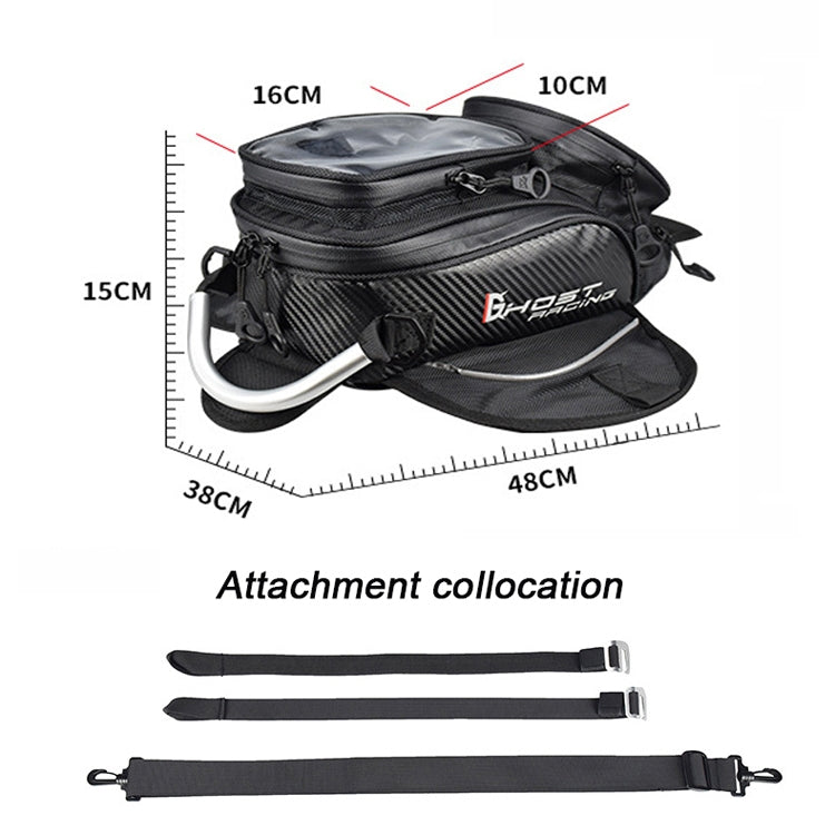 GHOST RACING GR-YXB08 Motorcycle Bag Touch Navigation Fuel Tank Package Dust Waist Bag(Without Magnet (Black)) - Bags & Luggages by GHOST RACING | Online Shopping UK | buy2fix