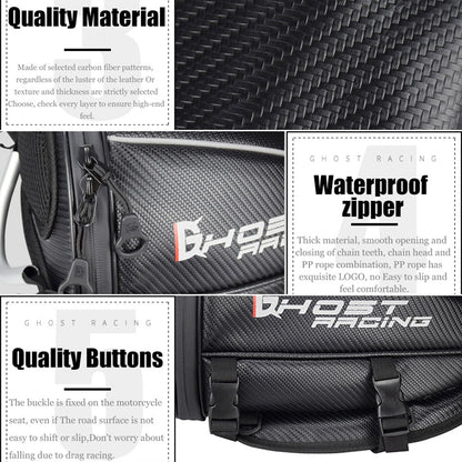 GHOST RACING GR-CWB04 Motorcycle Riding Bag Locomotive Back Bag(Black) - Bags & Luggages by GHOST RACING | Online Shopping UK | buy2fix