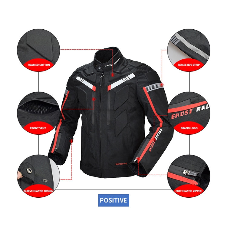 GHOST RACING GR-Y07 Motorcycle Cycling Jacket Four Seasons Locomotive Racing Anti-Fall Cloth, Size: XXXXXL(Black) - Protective Gear by GHOST RACING | Online Shopping UK | buy2fix