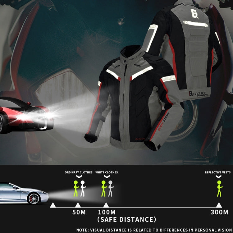 GHOST RACING GR-Y07 Motorcycle Cycling Jacket Four Seasons Locomotive Racing Anti-Fall Cloth, Size: XXXL(Black) - Protective Gear by GHOST RACING | Online Shopping UK | buy2fix