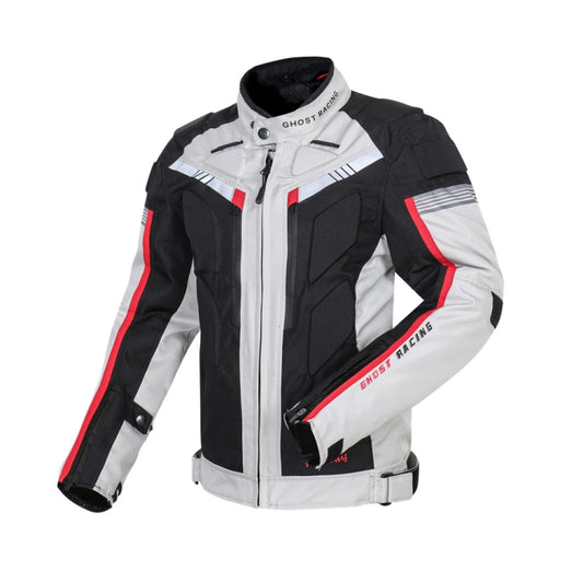 GHOST RACING GR-Y07 Motorcycle Cycling Jacket Four Seasons Locomotive Racing Anti-Fall Cloth, Size: L(Light Grey) - Protective Gear by GHOST RACING | Online Shopping UK | buy2fix