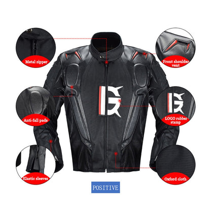 GHOST RACING GR-Y09 Motorcycle Four Seasons Racing Suit Locomotive Riding Anti-Fall Rally Suit, Size: XXXL(Black) - Protective Gear by GHOST RACING | Online Shopping UK | buy2fix