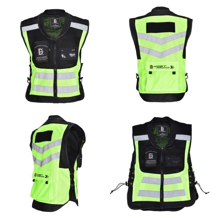 GHOST RACING GR-Y06 Motorcycle Riding Vest Safety Reflective Vest, Size: L(Fluorescent Green) - Protective Gear by GHOST RACING | Online Shopping UK | buy2fix