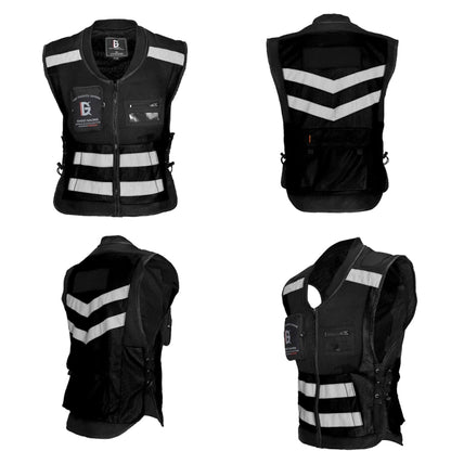GHOST RACING GR-Y06 Motorcycle Riding Vest Safety Reflective Vest, Size: XXL(Black) - Protective Gear by GHOST RACING | Online Shopping UK | buy2fix