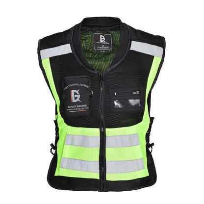 GHOST RACING GR-Y06 Motorcycle Riding Vest Safety Reflective Vest, Size: XXXL(Fluorescent Green) - Protective Gear by GHOST RACING | Online Shopping UK | buy2fix