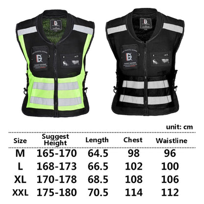 GHOST RACING GR-Y06 Motorcycle Riding Vest Safety Reflective Vest, Size: XXXL(Fluorescent Green) - Protective Gear by GHOST RACING | Online Shopping UK | buy2fix