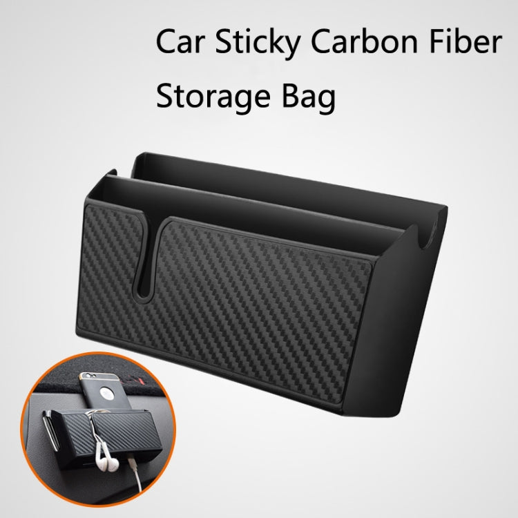 DM-020 Car Sticky Carbon Fiber Storage Bag Car Mobile Phone Storage Box Large by buy2fix