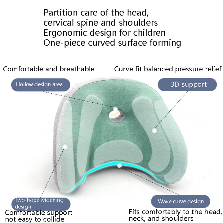 Children Car Head Pillow Car Interior Supplies Travel Sleep Adjustable U-Type Memory Cotton Neck Pillow(Matcha Green) by buy2fix