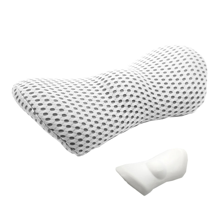 Car Supplies Lumbar Support Memory Foam Car Backrest Lumbar Cushion Seat Cushion Lumbar Pillow, Colour: 4D Grid Light Gray by buy2fix