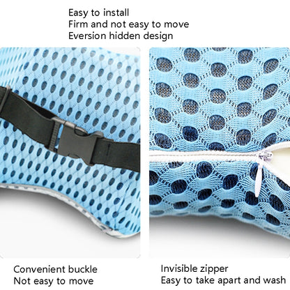 Car Supplies Lumbar Support Memory Foam Car Backrest Lumbar Cushion Seat Cushion Lumbar Pillow, Colour: Blue+Light Gray - Seat Accessories by buy2fix | Online Shopping UK | buy2fix