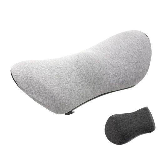Car Supplies Lumbar Support Memory Foam Car Backrest Lumbar Cushion Seat Cushion Lumbar Pillow, Colour: Light Gray+Dark Gray by buy2fix