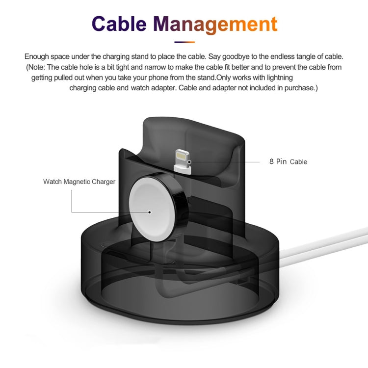 2 In 1 Smart Watch Charging Bracket Desktop Silicone Watch Charging Stand For Apple Watch(Black) - Charger / Holder by buy2fix | Online Shopping UK | buy2fix