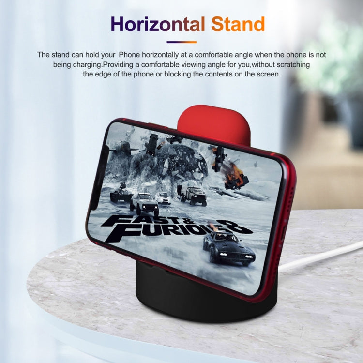 2 In 1 Smart Watch Charging Bracket Desktop Silicone Watch Charging Stand For Apple Watch(Black) - Charger / Holder by buy2fix | Online Shopping UK | buy2fix