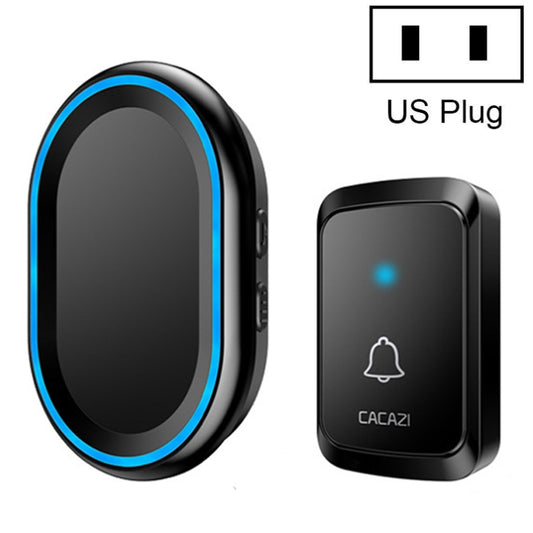 CACAZI A80 1 For 1 Wireless Music Doorbell without Battery, Plug:US Plug(Black) - Wireless Doorbell by CACAZI | Online Shopping UK | buy2fix