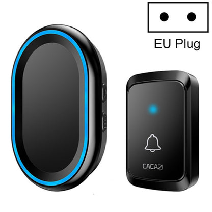 CACAZI A80 1 For 1 Wireless Music Doorbell without Battery, Plug:EU Plug(Black) - Wireless Doorbell by CACAZI | Online Shopping UK | buy2fix