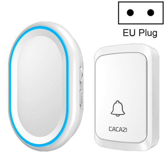 CACAZI A80 1 For 1 Wireless Music Doorbell without Battery, Plug:EU Plug(White) - Wireless Doorbell by CACAZI | Online Shopping UK | buy2fix