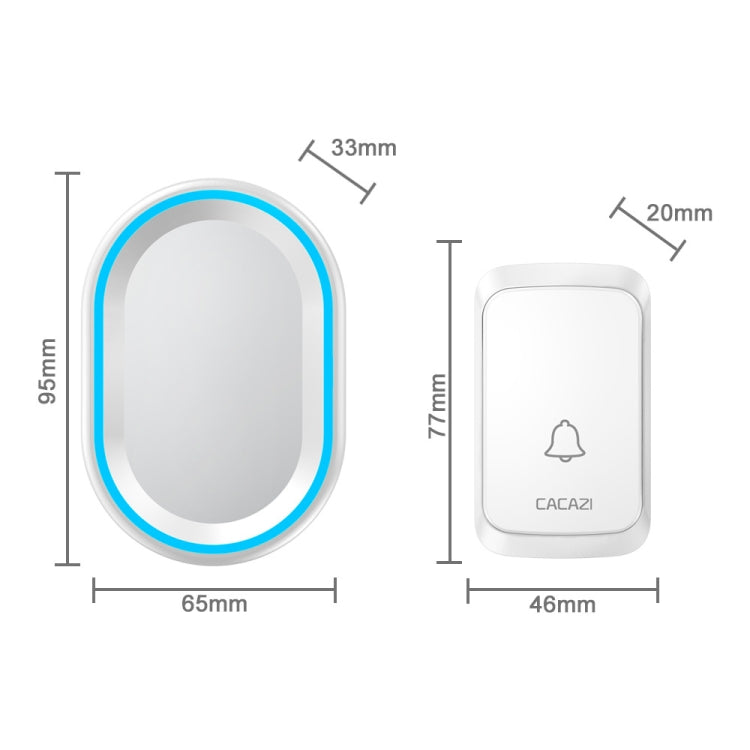 CACAZI A80 1 For 1 Wireless Music Doorbell without Battery, Plug:EU Plug(Black) - Wireless Doorbell by CACAZI | Online Shopping UK | buy2fix