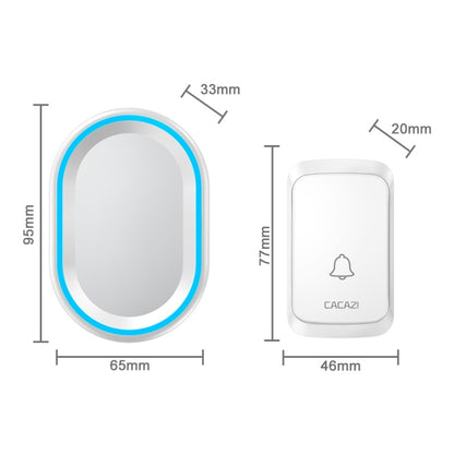 CACAZI A80 1 For 1 Wireless Music Doorbell without Battery, Plug:EU Plug(Black) - Wireless Doorbell by CACAZI | Online Shopping UK | buy2fix