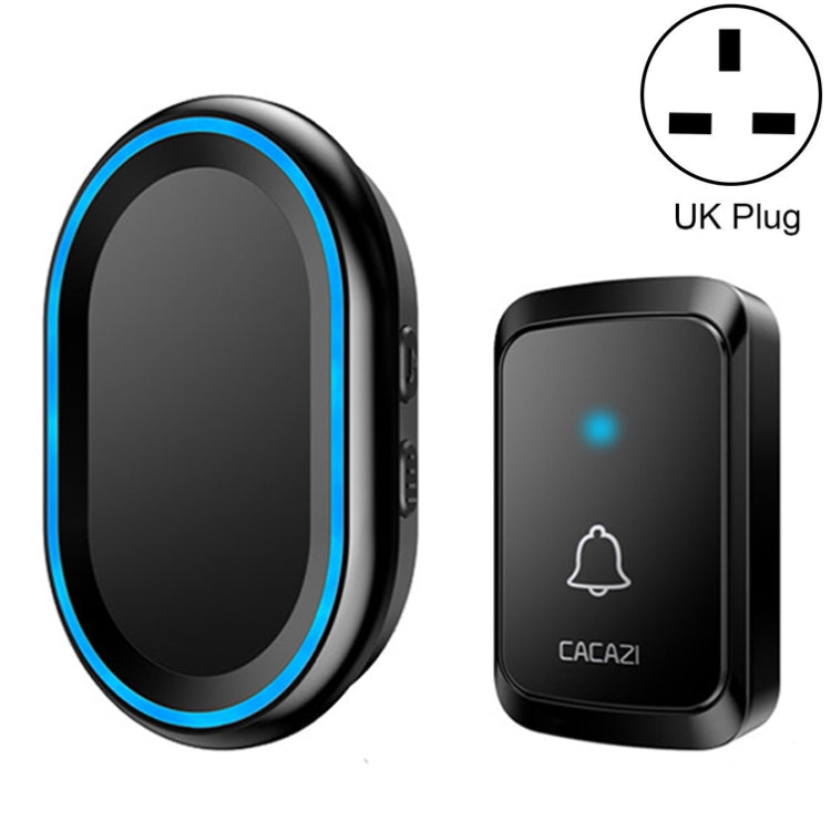 CACAZI A80 1 For 1 Wireless Music Doorbell without Battery, Plug:UK Plug(Black) - Wireless Doorbell by CACAZI | Online Shopping UK | buy2fix