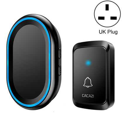 CACAZI A80 1 For 1 Wireless Music Doorbell without Battery, Plug:UK Plug(Black) - Wireless Doorbell by CACAZI | Online Shopping UK | buy2fix