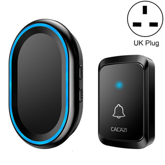 CACAZI A80 1 For 1 Wireless Music Doorbell without Battery, Plug:UK Plug(Black) - Wireless Doorbell by CACAZI | Online Shopping UK | buy2fix