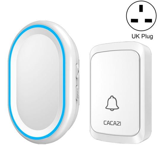CACAZI A80 1 For 1 Wireless Music Doorbell without Battery, Plug:UK Plug(White) - Wireless Doorbell by CACAZI | Online Shopping UK | buy2fix