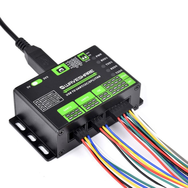 Waveshare 25411 3.3/5V USB To UART/I2C/SPI/JTAG Converter, Supports Multiple Interfaces by Waveshare