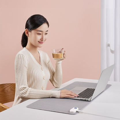 Intelligent Digital Display Timing Heating Mouse Pad Office Desktop Electric Heating Mat, CN Plug, Style:Brown 60x36cm by buy2fix