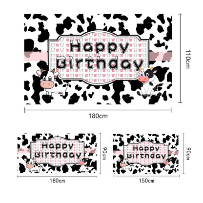 180x110cm Cartoon Cow Theme Birthday Party Decoration Background Cloth Photography Banner(2023SRB134) by buy2fix