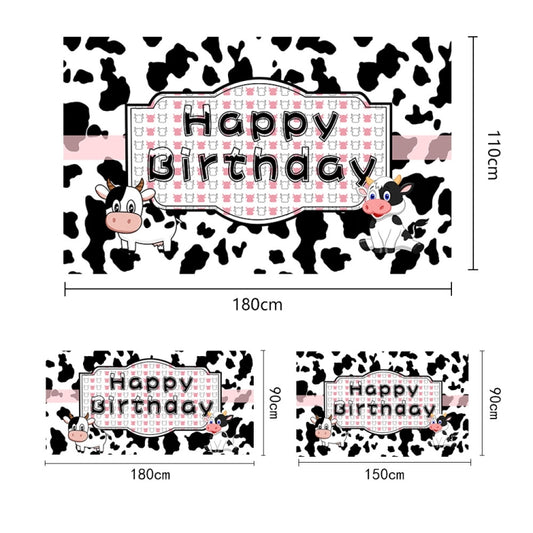 180x110cm Cartoon Cow Theme Birthday Party Decoration Background Cloth Photography Banner(2023SRB134) by buy2fix