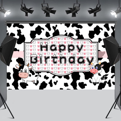 180x90cm Cartoon Cow Theme Birthday Party Decoration Background Cloth Photography Banner(2023SRB134) by buy2fix