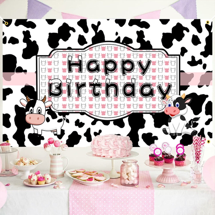 180x90cm Cartoon Cow Theme Birthday Party Decoration Background Cloth Photography Banner(2023SRB134) by buy2fix