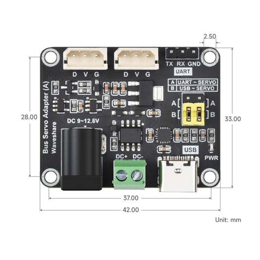 Waveshare 25514 Serial Bus Servo Driver Board, for ST/SC Series Serial Bus Servos - Modules Expansions Accessories by Waveshare | Online Shopping UK | buy2fix