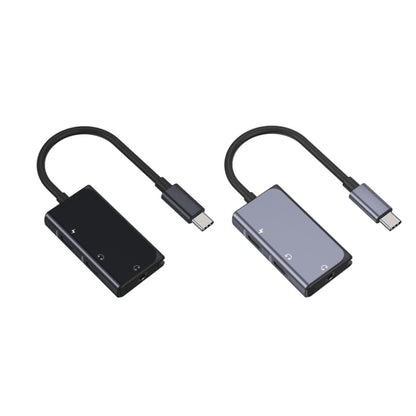 3 in 1 USB-C / Type-C Male to 3.5mm + PD 60W Female Charging & Digital Audio Adapter(Black) - Audio Adapter by buy2fix | Online Shopping UK | buy2fix