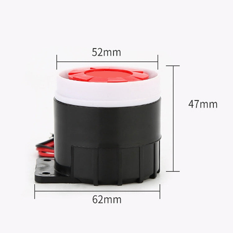 BJ-1K High-Decibel Active Buzzer Dual Audio Electronic Siren Alarm Wall-Mounted Anti-Theft Buzzer, Voltage: 12V(Red White Black) - Others Alarm by buy2fix | Online Shopping UK | buy2fix