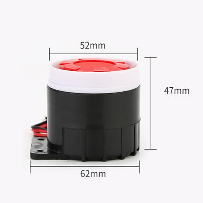BJ-1K High-Decibel Active Buzzer Dual Audio Electronic Siren Alarm Wall-Mounted Anti-Theft Buzzer, Voltage: 12V(Red White Black) - Others Alarm by buy2fix | Online Shopping UK | buy2fix